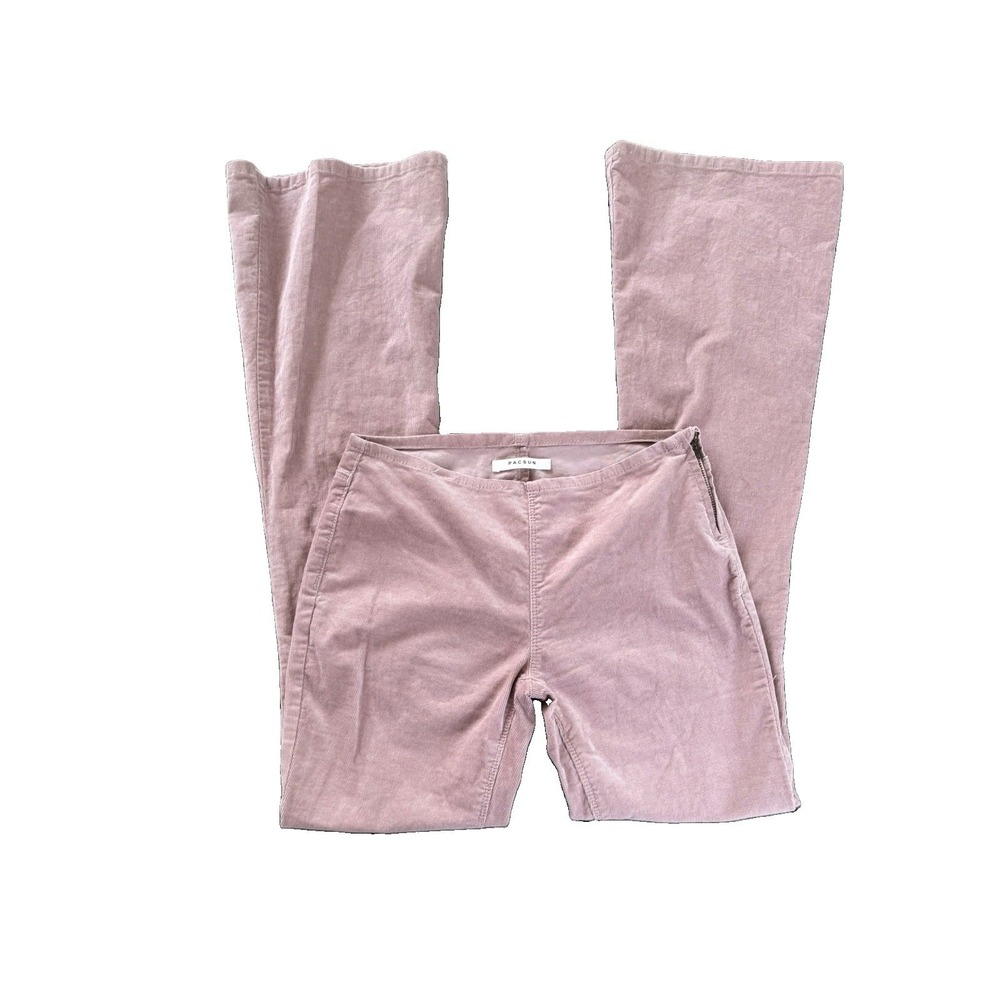 Pacsun Women's Corduroy Pants Size 24 Pink Low Rise Flare Y2K Fairycore